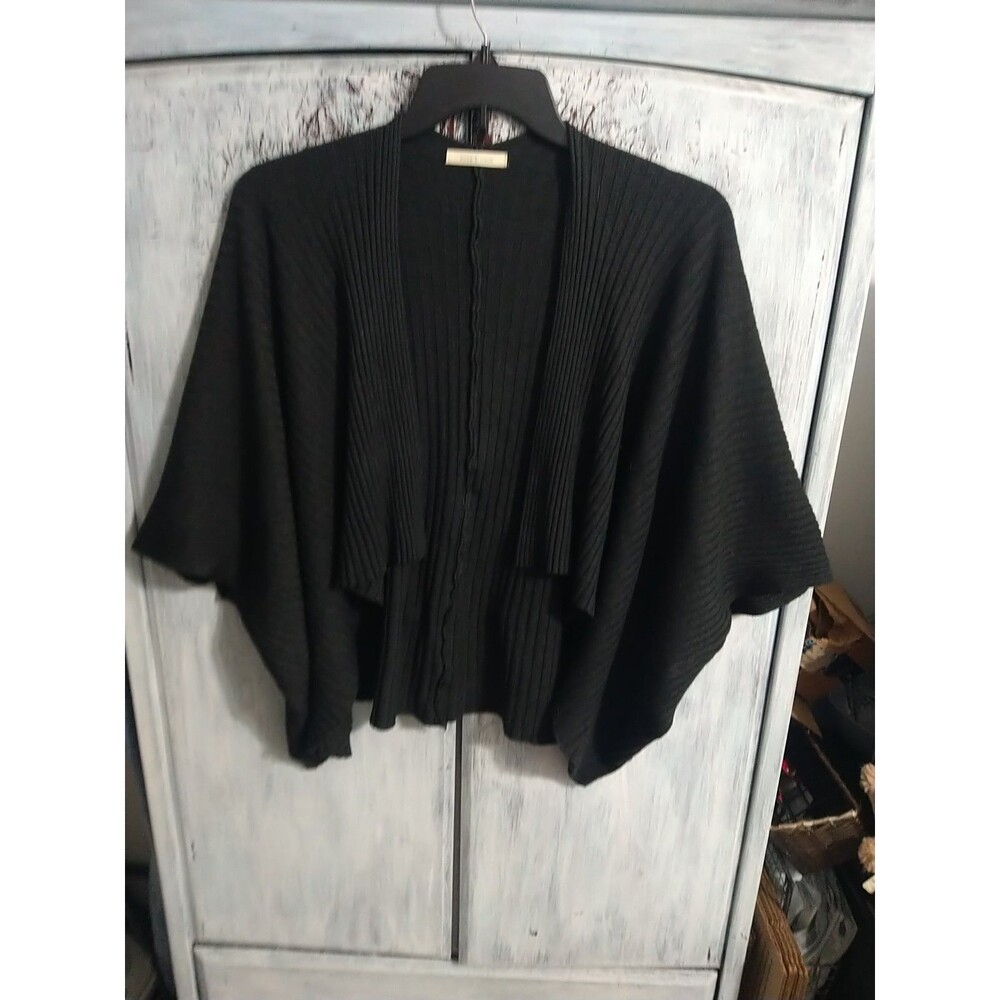 Pure + Good Poncho Open Cardigan Gray Boho Logan look Osfm